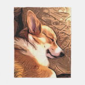 Sleepy Corgi Fleece Deken (Voorkant)