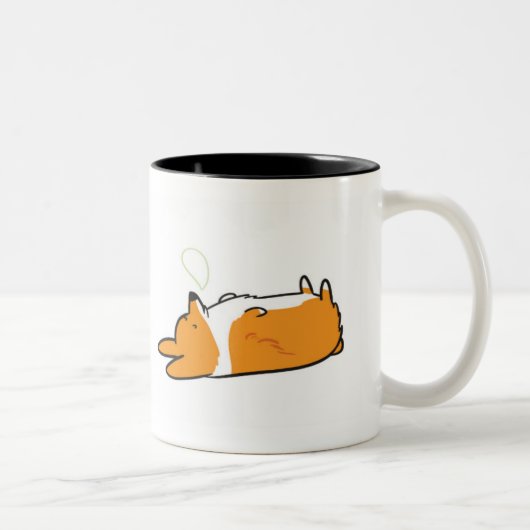 Sleepy Corgi-Mok | Slaap- en nachtkleding Tweekleurige Koffiemok (Rechts)