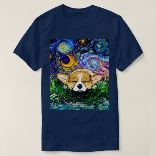 Sleepy Corgi Night T-shirt (Design voorkant)