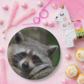 Sleepy Cute Raccoon Papieren Bordje (Feest)