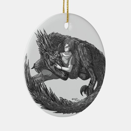 Sleepy Dinosaur Keramisch Ornament (Rechts)