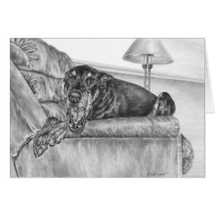 Sleepy Doberman Pinscher Dog Tekening door Kelli S