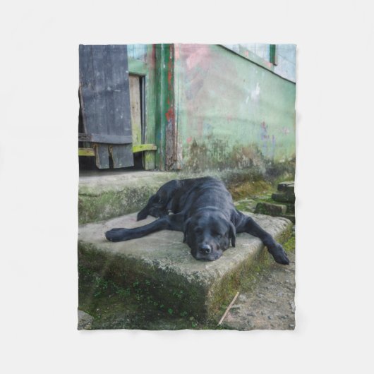 Sleepy Dog Fleece Deken (Voorkant)