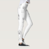 Sleepy Dog, Lineaire tekening Leggings (Rechts)