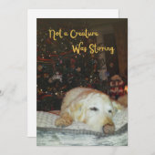 Sleepy Dog Not a Creature was het roeren van Kerst Feestdagenkaart (Voorkant / Achterkant)