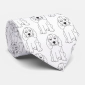 Sleepy Dog Zwart Wit Stropdas (Opgerold)