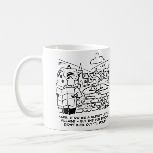 Sleepy dorp door late pub disco koffiemok (Links)