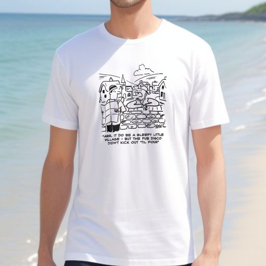 Sleepy dorp door late pub disco t-shirt