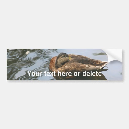 Sleepy Duck Nature Personalized Bumpersticker (Voorkant)