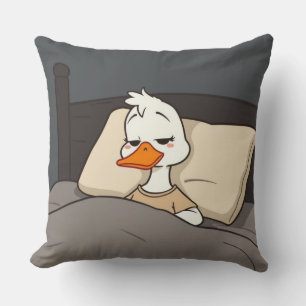 Sleepy Duck Schattigee Cartoon Dier Bedtijd Decor Kussen