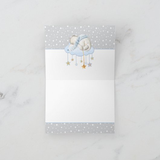 Sleepy Elephant Baby shower Dank u kaarten (Binnen)