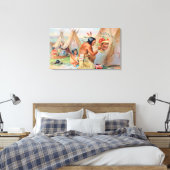 Sleepy Eye Flour Ad met Indiërs Canvas Afdruk (Insitu (Slaapkamer))