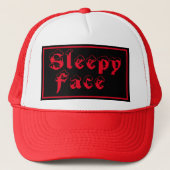 Sleepy Face: aangepaste trucker hoed Pet (Voorkant)
