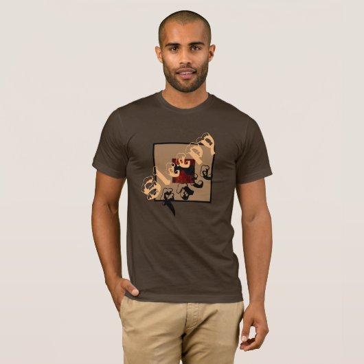 Sleepy Face: Bruin Crew Hals T-shirt (Voorkant volledig)