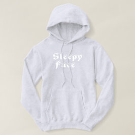 Sleepy Face: Grijs - Basic Sweatshirt met capuchon