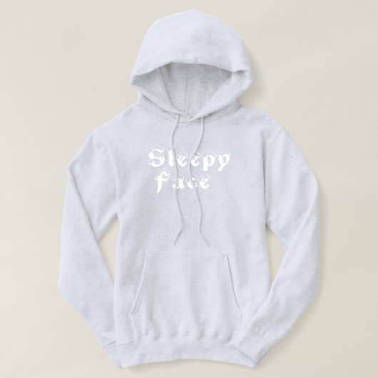 Sleepy Face: Grijs - Basic Sweatshirt met capuchon (Design voorkant)