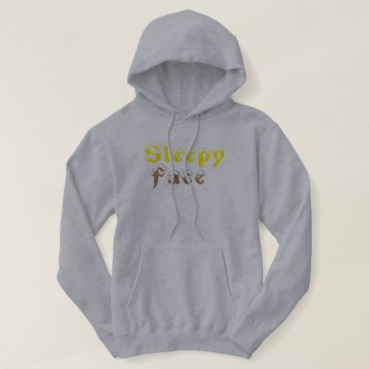 Sleepy Face: Grijs - Hoodie met capuchon (Design voorkant)