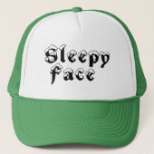Sleepy Face: Groen - Rand - Trucker Hat Pet (Voorkant)