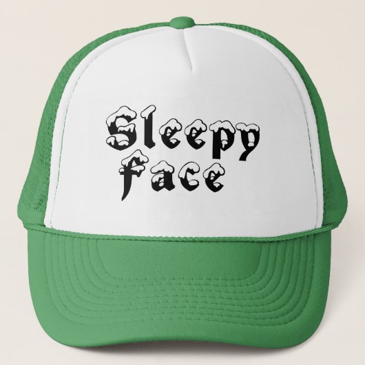 Sleepy Face: Groen - Rand - Trucker Hat Trucker Pet (Voorkant)