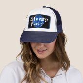 Sleepy Face: Groen - Zon Rand - Trucker Hoed Pet (In situ)