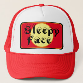 Sleepy Face: Groen - Zon Rand - Trucker Hoed Pet