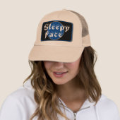 Sleepy Face: Groen - Zon Rand - Trucker Hoed Pet (In situ)