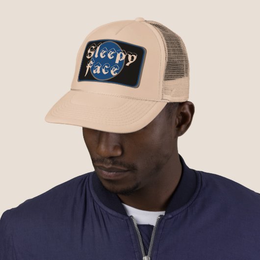 Sleepy Face: Groen - Zon Rand - Trucker Hoed Pet (In situ)