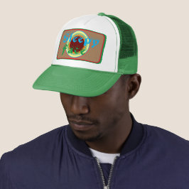 Sleepy Face: Groen - Zon Rand - Trucker Hoed Pet
