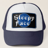 Sleepy Face: Groen - Zon Rand - Trucker Hoed Trucker Pet (Voorkant)