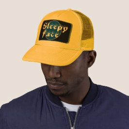 Sleepy Face: Groen - Zon Rand - Trucker Hoed Trucker Pet