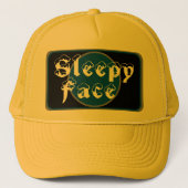 Sleepy Face: Groen - Zon Rand - Trucker Hoed Trucker Pet (Voorkant)