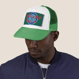 Sleepy Face: Groen - Zon Rand - Trucker Hoed Trucker Pet