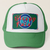 Sleepy Face: Groen - Zon Rand - Trucker Hoed Trucker Pet (Voorkant)