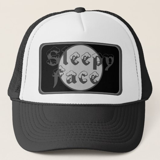Sleepy Face: Groen - Zon Rand - Trucker Hoed Trucker Pet (Voorkant)