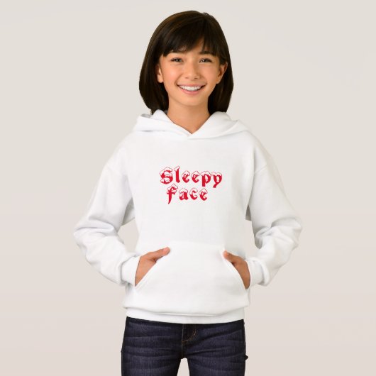 Sleepy Face: Kinderen Pullover Hoodie Sweater (Voorkant volledig)