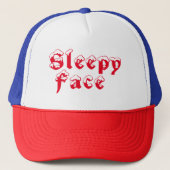 Sleepy Face: Rood, Wit & Blauw - Trucker Hat Trucker Pet (Voorkant)
