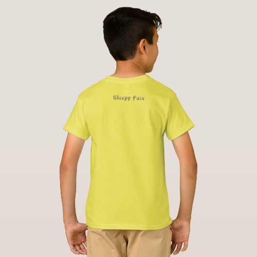Sleepy Face: T-shirt voor jongens (Achterkant volledig)