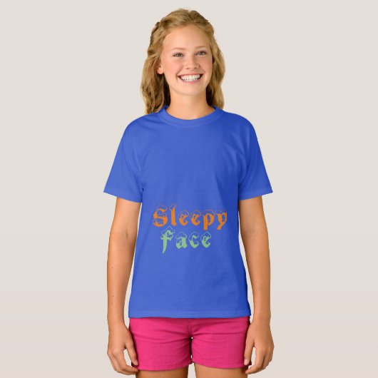 Sleepy Face: T-shirt voor meisjes (Voorkant volledig)