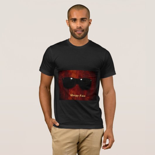 Sleepy Face - Unisex basic donker T-shirt (Voorkant volledig)