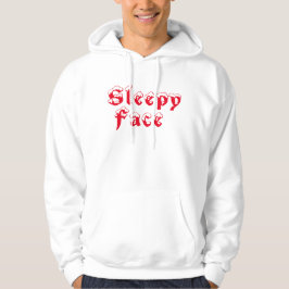 Sleepy Face: Wit - Basic Sweatshirt met capuchon