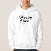 Sleepy Face: Wit - Basic Sweatshirt met capuchon (Voorkant)