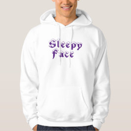 Sleepy Face: Wit - Hoodie met capuchon