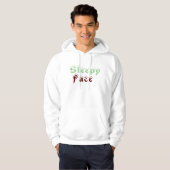 Sleepy Face: Wit - Hoodie met capuchon (Voorkant volledig)
