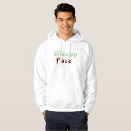 Sleepy Face: Wit - Hoodie met capuchon