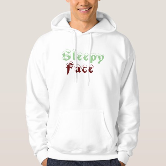 Sleepy Face: Wit - Hoodie met capuchon (Voorkant)