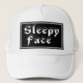 Sleepy Face: Wit - Sun Brim - Trucker Hat Pet (Voorkant)