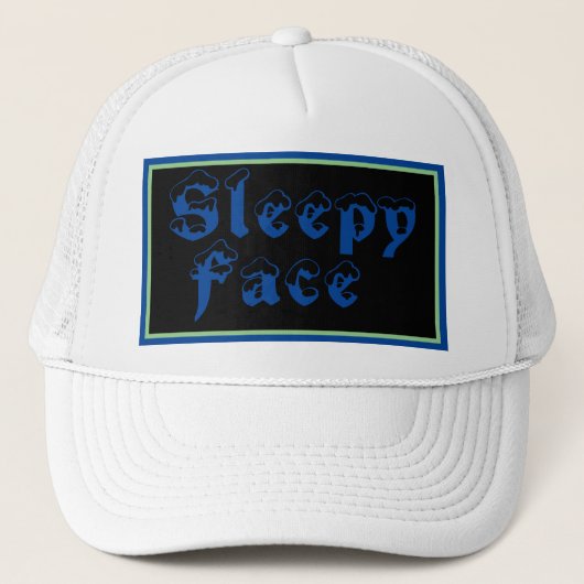 Sleepy Face: Wit - Sun Brim - Trucker Hat Trucker Pet (Voorkant)