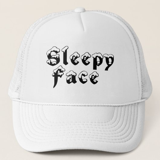 Sleepy Face: Wit - Sun Brim - Trucker Hat Trucker Pet (Voorkant)