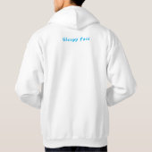 Sleepy Face: Wit - Unisex Basic Hooded Sweater (Achterkant)