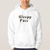 Sleepy Face: Zwart - Basic Sweatshirt met capuchon (Voorkant)
